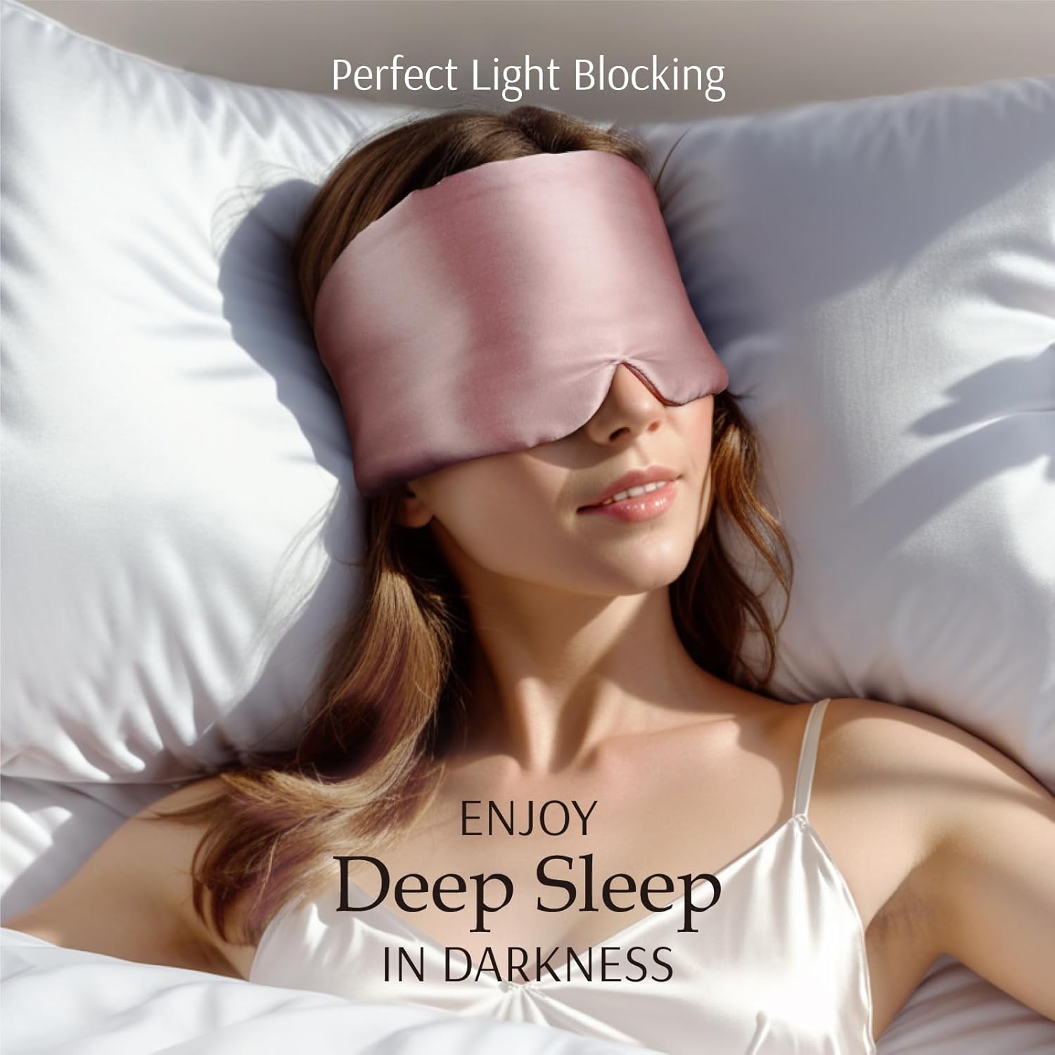 Sharmnlace™ 100% Mulberry Silk Sleep Mask – Wrinkle-Free Beauty Sleep & Total Light Block