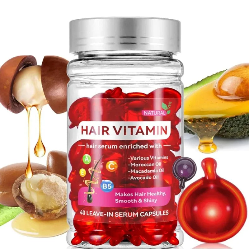 Moroccan Argan Oil Hair Capsules – 40-Pack Repair & Nourishment