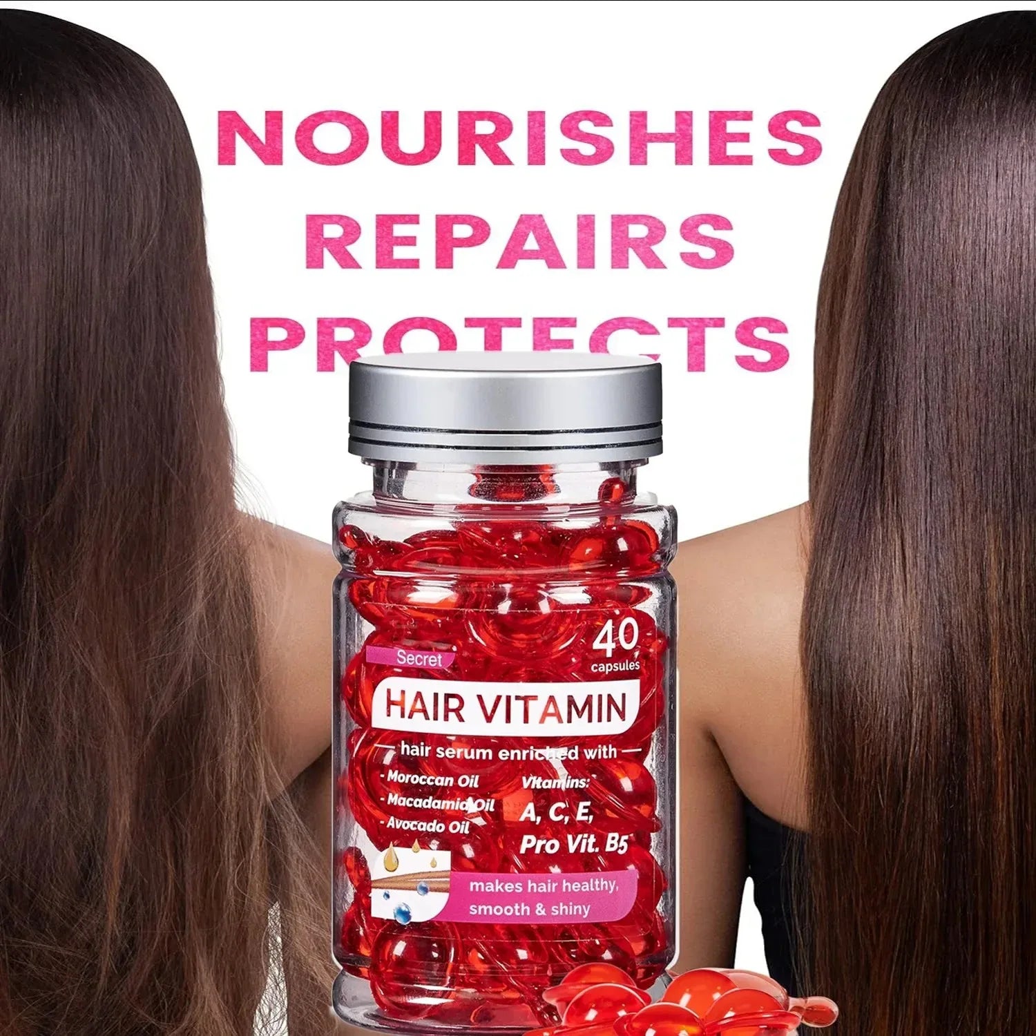 Moroccan Argan Oil Hair Capsules – 40-Pack Repair & Nourishment