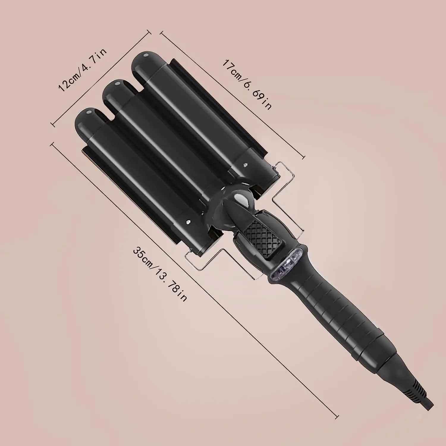 3-Barrel Ceramic Hair Curler – Adjustable Temp, Frizz-Free Styling