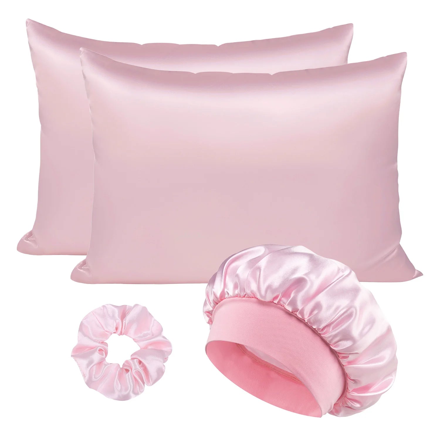 Silky Sleep Set – 4-in-1 Pillowcase & Hair Accessories Bundle