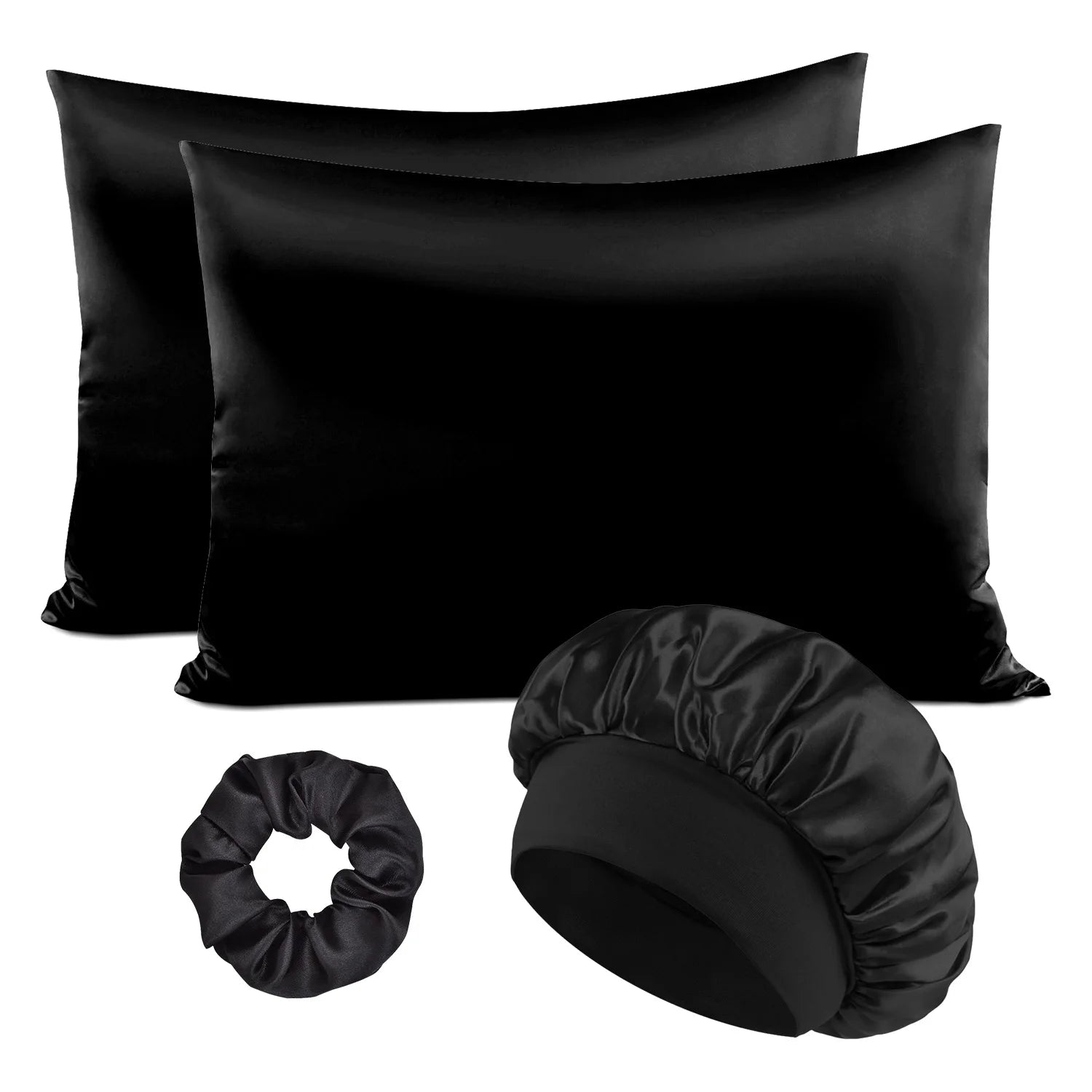 Silky Sleep Set – 4-in-1 Pillowcase & Hair Accessories Bundle